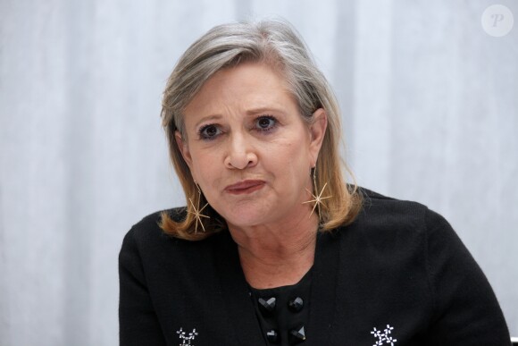 Carrie Fisher - Conférence de presse pour le film Star Wars : Le réveil de la force à Los Angeles le 4 décembre 2015. © HT/Bestimage