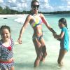 Rebecca Romijn en vacances avec ses jumelles Dolly et Charlie le 31 décembre 2016