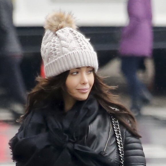Exclusif - Nabilla Benattia et son compagnon Thomas Vergara à New York, le 18 décembre 2016.
