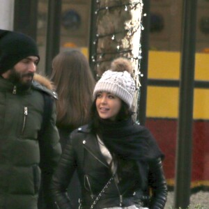 Exclusif - Nabilla Benattia et son compagnon Thomas Vergara lors de leur dernière journée à New York, le 19 décembre 2016.