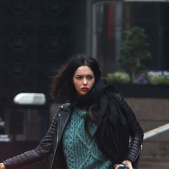 Exclusif - Nabilla Benattia et son compagnon Thomas Vergara à New York, le 18 décembre 2016.