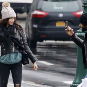 Exclusif - Nabilla Benattia et son compagnon Thomas Vergara à New York, le 18 décembre 2016.