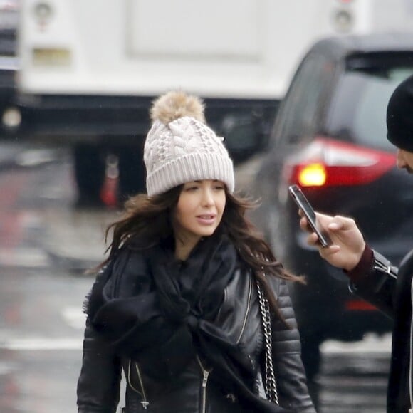 Exclusif - Nabilla Benattia et son compagnon Thomas Vergara à New York, le 18 décembre 2016.