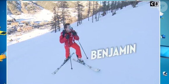 Benjamin Castaldi dans "TPMP au ski", les images dévoilées dans "TPMP", lundi 9 janvier 2017, sur C8
