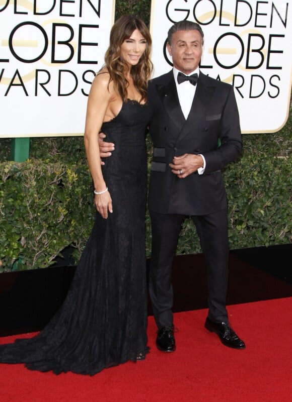 Sylvester Stallone et sa femme Jennifer Flavin - 74e cérémonie annuelle des Golden Globe Awards à Beverly Hills, le 8 janvier 2017. © CPA/Bestimage