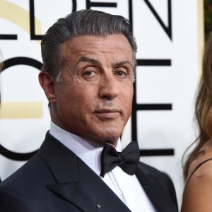 Sylvester Stallone, sa femme Jennifer Flavin - La 74e cérémonie annuelle des Golden Globe Awards à Beverly Hills, le 8 janvier 2017.