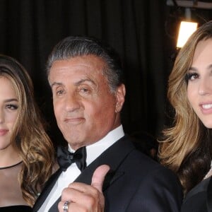 Sophia Rose Stallone, Sylvester Stallone et Scarlet Rose Stallone lors de l'After Party HBO Golden Globe Awards à Los Angeles, Californie, Etats-Unis, le 8 janvier 2017. © Birdie Thompson/AdMedia/Zuma Press/Bestimage