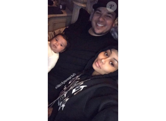 Blac Chyna avec son fiancé Rob Kardashian et leur fille Dream. Photo publiée sur Snapchat le 11 janvier 2017