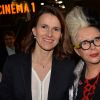 Aurélie Filippetti et l'artiste Mireille Suzanne Francette Porte, dite Orlan - Cocktail pour les 40 ans du Centre Georges Pompidou au centre Pompidou à Paris, France, le 10 janvier 2017.