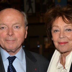 Jacques Toubon et sa femme Lise - Cocktail pour les 40 ans du Centre Georges Pompidou au centre Pompidou à Paris, France, le 10 janvier 2017.