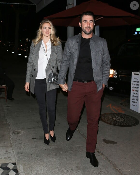 Kate Upton et son compagnon Justin Verlander à Los Angeles, le 5 décembre 2016.