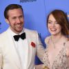 Ryan Gosling et Emma Stone - Press Room lors de la 74ème cérémonie annuelle des Golden Globe Awards à Beverly Hills, Los Angeles, Californie, Etats-Unis, le 8 janvier 2017.