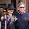 Exclusif - Lady Gaga et Sir Elton John font du shopping chez Burberry après avoir déjeuner au restaurant "White Tavern" dans la station de ski d'Aspen, Colorado, Etats-Unis, le 24 décembre 2016.