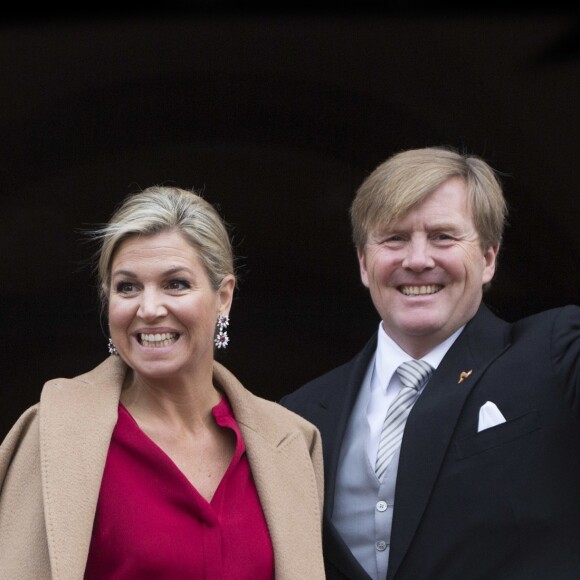 Le roi Willem-Alexander des Pays-Bas et la reine Maxima présidaient le 18 janvier 2017 à la réception du nouvel an en l'honneur du corps diplomatique au palais royal à Amsterdam.