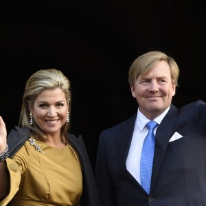 Le roi Willem-Alexander des Pays-Bas et la reine Maxima présidaient le 17 janvier 2017 à la réception du nouvel an en l'honneur des instances nationales au palais royal à Amsterdam.