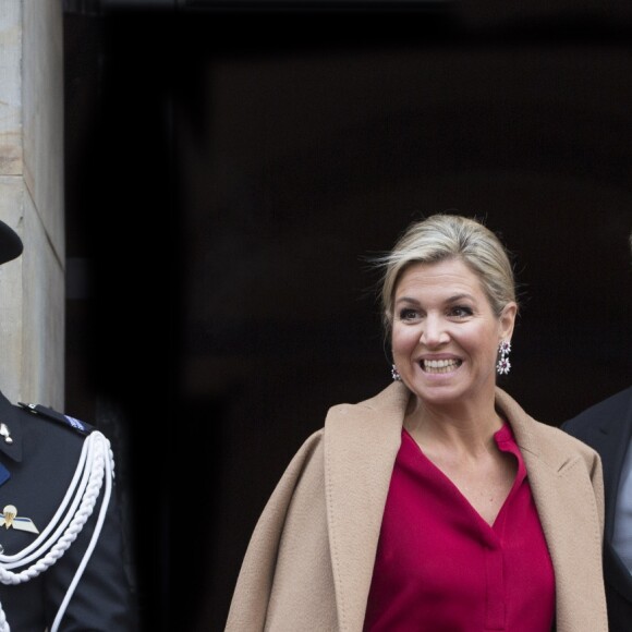 Le roi Willem-Alexander des Pays-Bas et la reine Maxima présidaient le 18 janvier 2017 à la réception du nouvel an en l'honneur du corps diplomatique au palais royal à Amsterdam.