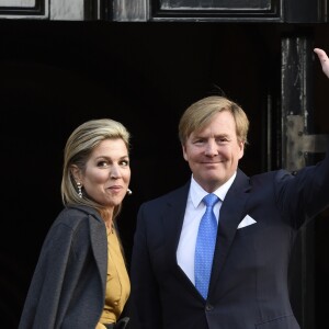 Le roi Willem-Alexander des Pays-Bas et la reine Maxima présidaient le 17 janvier 2017 à la réception du nouvel an en l'honneur des instances nationales au palais royal à Amsterdam.