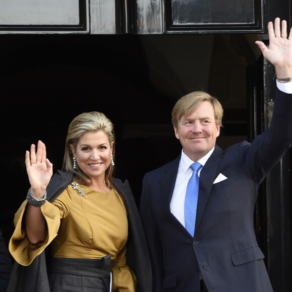 Le roi Willem-Alexander des Pays-Bas et la reine Maxima présidaient le 17 janvier 2017 à la réception du nouvel an en l'honneur des instances nationales au palais royal à Amsterdam.