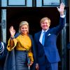 Le roi Willem-Alexander des Pays-Bas et la reine Maxima présidaient le 17 janvier 2017 à la réception du nouvel an en l'honneur des instances nationales au palais royal à Amsterdam.