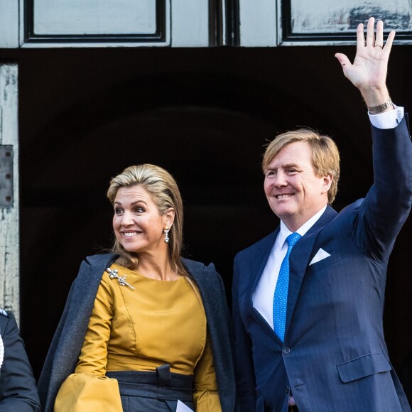 Le roi Willem-Alexander des Pays-Bas et la reine Maxima présidaient le 17 janvier 2017 à la réception du nouvel an en l'honneur des instances nationales au palais royal à Amsterdam.