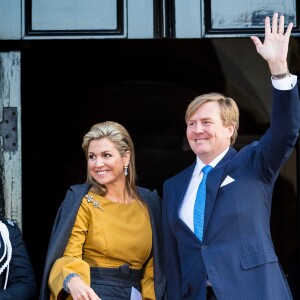 Le roi Willem-Alexander des Pays-Bas et la reine Maxima présidaient le 17 janvier 2017 à la réception du nouvel an en l'honneur des instances nationales au palais royal à Amsterdam.