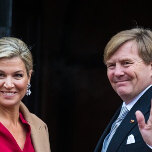 Le roi Willem-Alexander des Pays-Bas et la reine Maxima présidaient le 18 janvier 2017 à la réception du nouvel an en l'honneur du corps diplomatique au palais royal à Amsterdam.