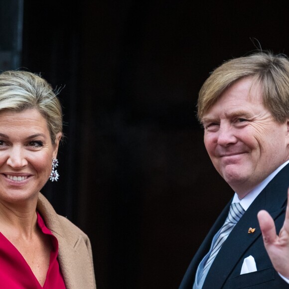 Le roi Willem-Alexander des Pays-Bas et la reine Maxima présidaient le 18 janvier 2017 à la réception du nouvel an en l'honneur du corps diplomatique au palais royal à Amsterdam.