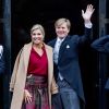 Le roi Willem-Alexander des Pays-Bas et la reine Maxima présidaient le 18 janvier 2017 à la réception du nouvel an en l'honneur du corps diplomatique au palais royal à Amsterdam.