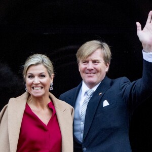 Le roi Willem-Alexander des Pays-Bas et la reine Maxima présidaient le 18 janvier 2017 à la réception du nouvel an en l'honneur du corps diplomatique au palais royal à Amsterdam.