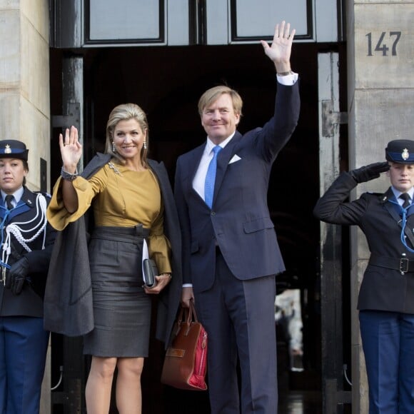 Le roi Willem-Alexander des Pays-Bas et la reine Maxima présidaient le 17 janvier 2017 à la réception du nouvel an en l'honneur des instances nationales au palais royal à Amsterdam.