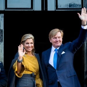 Le roi Willem-Alexander des Pays-Bas et la reine Maxima présidaient le 17 janvier 2017 à la réception du nouvel an en l'honneur des instances nationales au palais royal à Amsterdam.