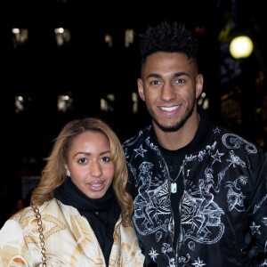 Estelle Mossely et son compagnon Tony Yoka - Arrivées au défilé de mode "Givenchy", collection Hommes Automne-Hiver 2017/2018 sur le site Richelieu de la Bibliothèque nationale de France à Paris. Le 20 janvier 2017