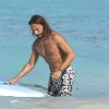 Exclusif - Bob Sinclar et sa femme Ingrid profitent d'une journée ensoleillée sur la plage du Nikki Beach à Saint-Barthélemy, le 9 janvier 2017.