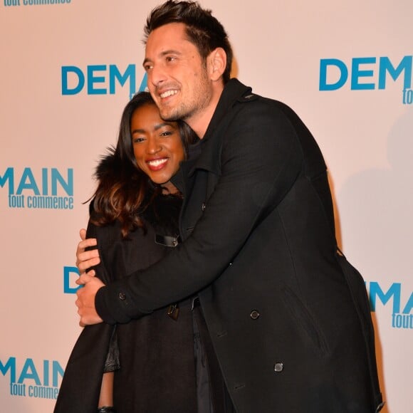 Vincent Cerutti et sa compagne Hapsatou Sy - Avant première du film "Demain tout commence" au Grand Rex à Paris le 28 novembre 2016. © Coadic Guirec/Bestimage