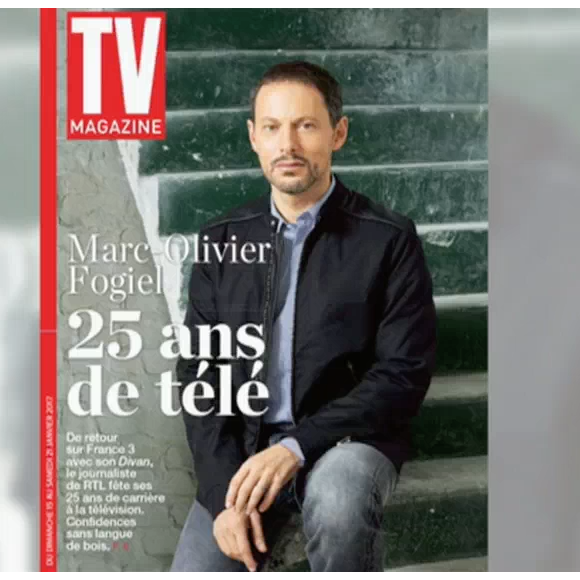 Marc-Olivier Fogiel évoque sa carrière, sa photo dans TV Magazine et son mari. Emission "C L'Hebdo" sur France 5. Le 21 janvier 2017.