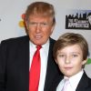 Donald Trump et son fils Barron Trump - Soirée de la série "The Celebrity Apprentice" à New York le 18 février 2015.