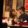 Exclusif - Le tennisman Fernando Verdasco et sa compagne Ana Boyer dînent avec des amis au restaurant "Le bar des théatres" à Paris le 20 mai 2016