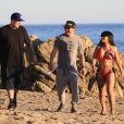 Exclusif - Rob Kardashian est venu assister à la séance photo de sa compagne Blac Chyna qui pose pour la marque 138 Water à Malibu le 4 Février 2016.