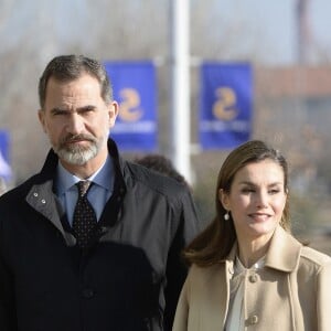 Le roi Felipe VI et la reine Letizia d'Espagne lors de l'inauguration du salon "AGROEXPO 2017" à Don Benito le 25 janvier 2017