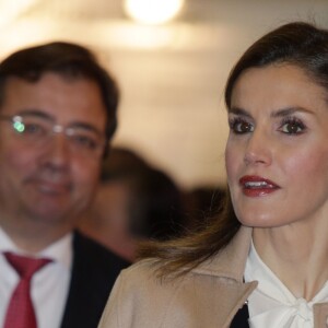 Le roi Felipe VI et la reine Letizia d'Espagne lors de l'inauguration du salon "AGROEXPO 2017" à Don Benito le 25 janvier 2017