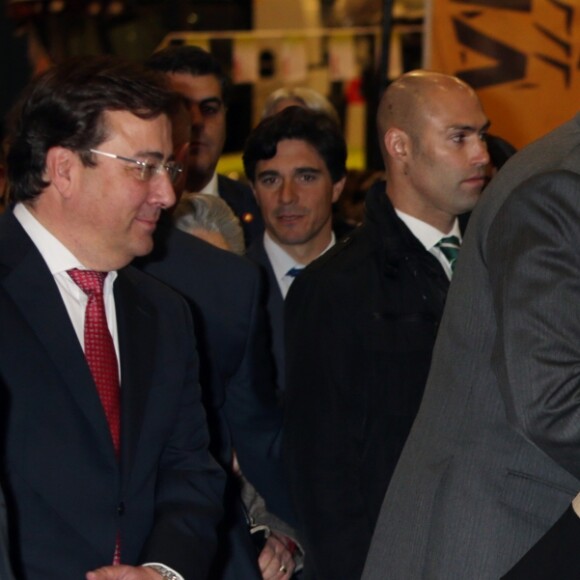 Le roi Felipe VI et la reine Letizia d'Espagne lors de l'inauguration du salon "AGROEXPO 2017" à Don Benito le 25 janvier 2017