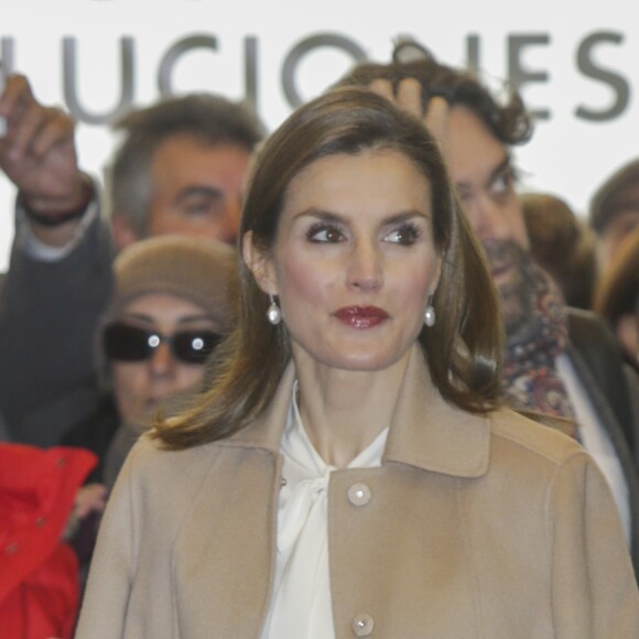 Le roi Felipe VI et la reine Letizia d'Espagne lors de l'inauguration du salon "AGROEXPO 2017" à Don Benito le 25 janvier 2017