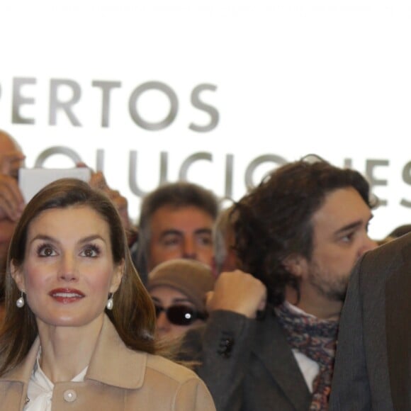 Le roi Felipe VI et la reine Letizia d'Espagne lors de l'inauguration du salon "AGROEXPO 2017" à Don Benito le 25 janvier 2017