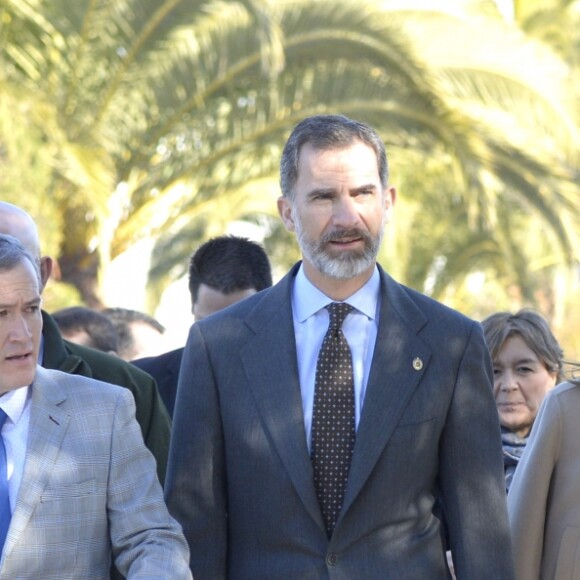 Le roi Felipe VI et la reine Letizia d'Espagne lors de l'inauguration du salon "AGROEXPO 2017" à Don Benito le 25 janvier 2017