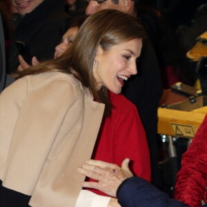 Le roi Felipe VI et la reine Letizia d'Espagne lors de l'inauguration du salon "AGROEXPO 2017" à Don Benito le 25 janvier 2017