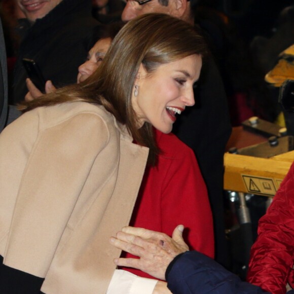 Le roi Felipe VI et la reine Letizia d'Espagne lors de l'inauguration du salon "AGROEXPO 2017" à Don Benito le 25 janvier 2017