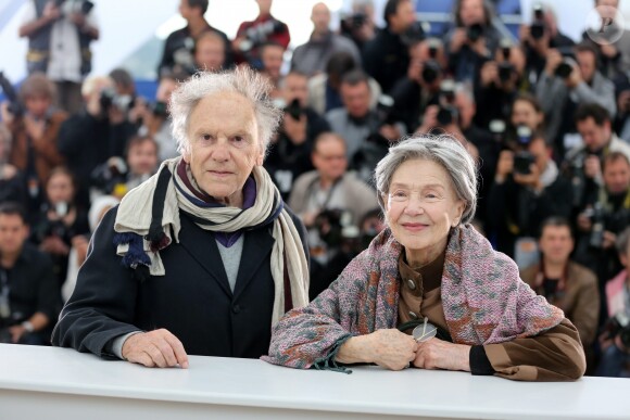 Jean-Louis Trintignant et Emmanuelle Riva - Photocall du film "Amour" lors du 65e festival de Cannes, le 20 mai 2012.