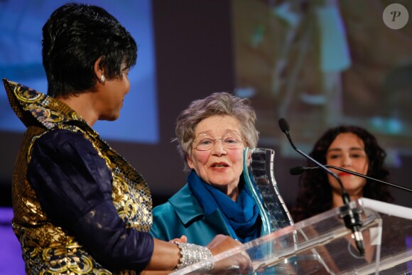 Euzhan Palcy, Emmanuelle Riva - Cérémonie du 10ème prix Henri Langlois à la maison de l'UNESCO à Paris le 30 mars 2015.