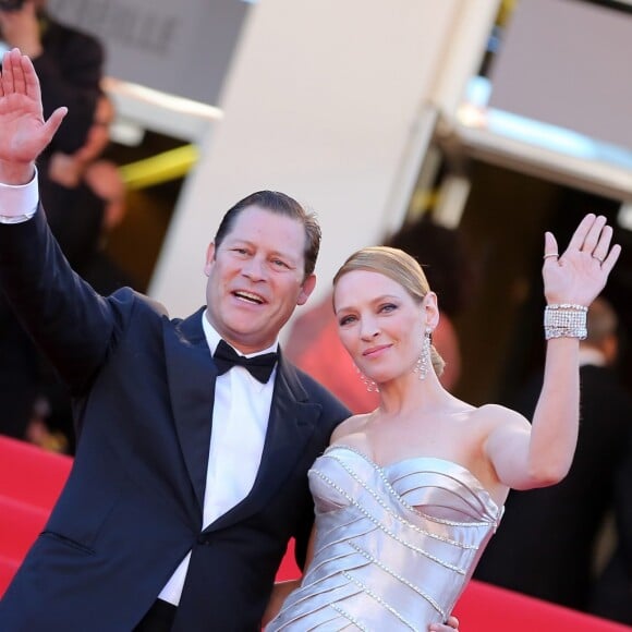 Uma Thurman et Arpad Busson lors de la cérémonie de clôture du Festival de Cannes 2013 avec la projection du film Zulu. Le couple a eu en 2012 une fille, Luna.