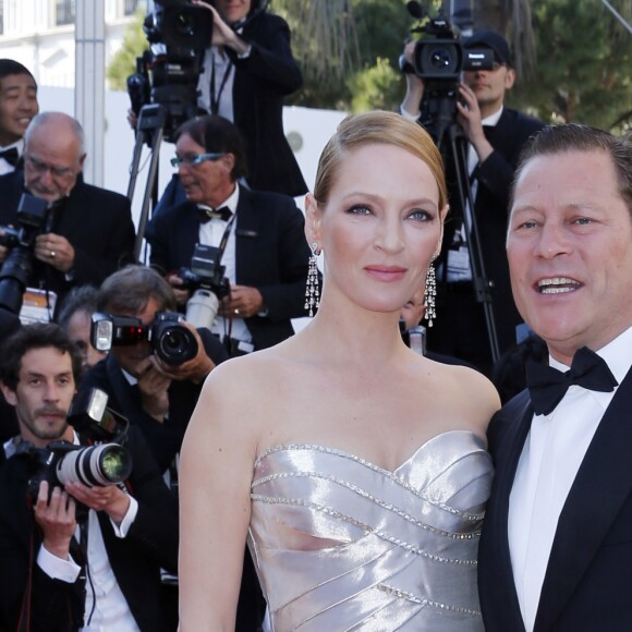 Uma Thurman et Arpad Busson lors de la cérémonie de clôture du Festival de Cannes 2013 avec la projection du film Zulu. Le couple a eu en 2012 une fille, Luna.